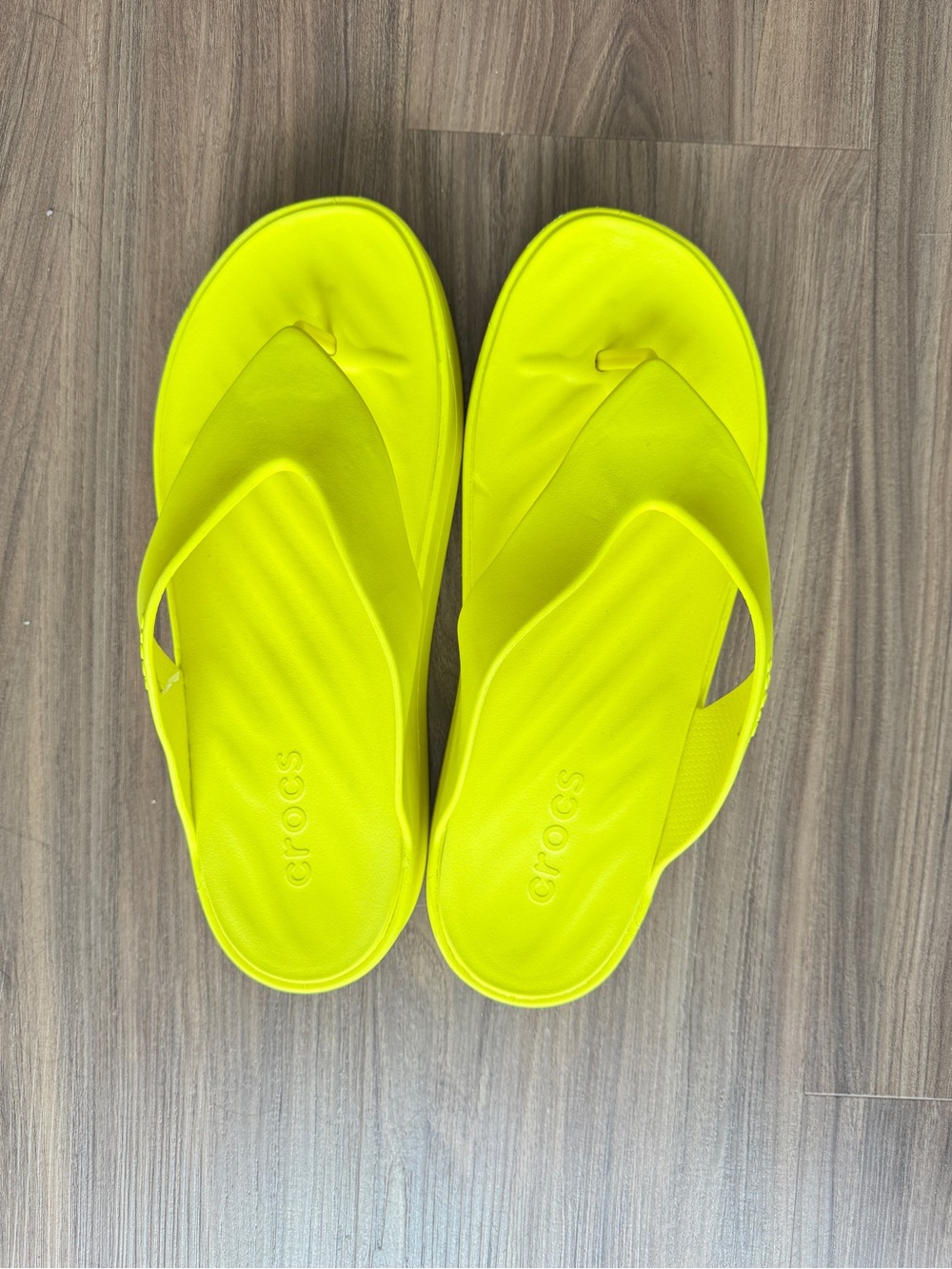 CROCS Neon Yellow Flip Flop Sandals